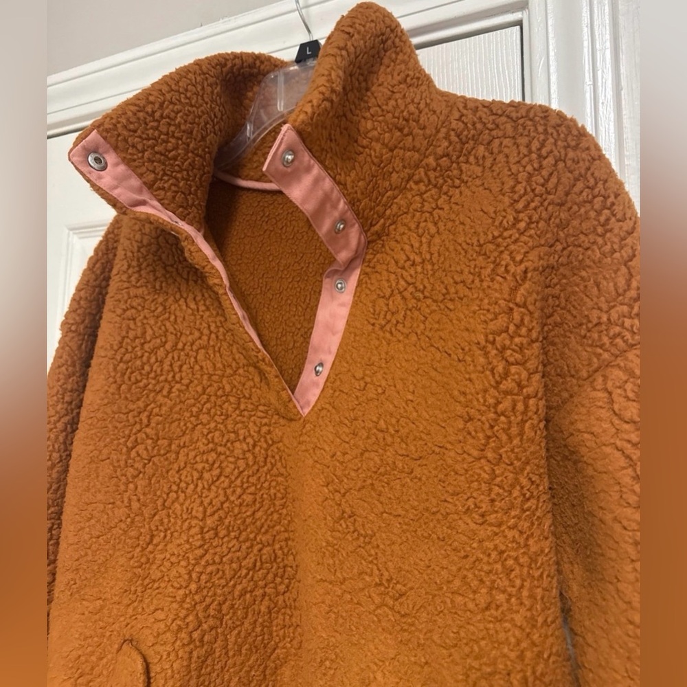 J.Crew Women's Snap-Collar Sherpa Fleece Pullover - Picture 5 of 12